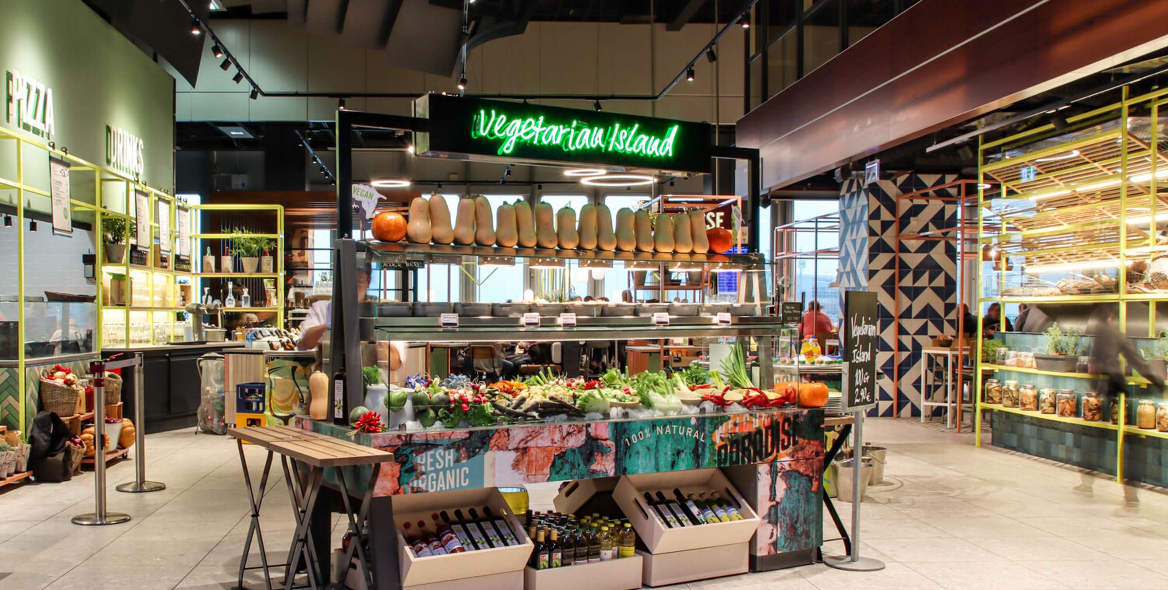 Vegetarische Insel im Restaurant am Düsseldorf Airport