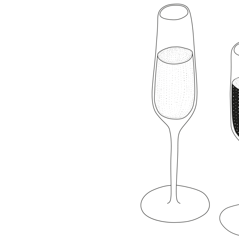  illustration of two champagne glases