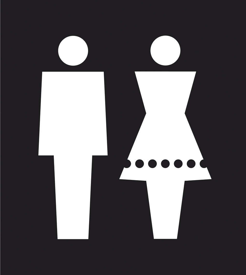 Frauentoilette, Herrentoilette verfügbar